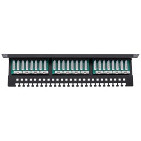 Patch panel RACK 19" 1U, 24 porty kat. 5e UTP, Netrack, z półką, czarny - 5