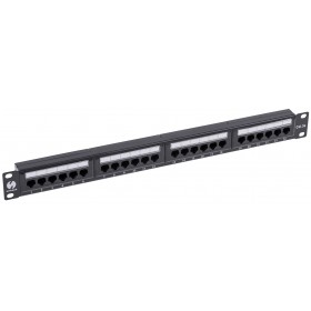 Patch panel RACK 19" 1U, 24 porty kat. 5e UTP, Netrack, czarny - 3