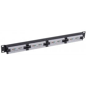 Patch panel RACK 19" 1U, 24 porty kat. 5e UTP, Netrack, czarny - 4
