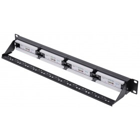 Patch panel RACK 19" 1U, 24 porty kat. 6 UTP, Netrack, z półką, czarny - 5