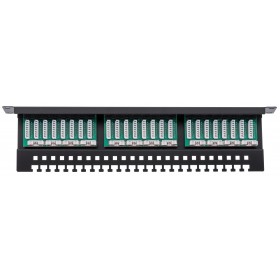 Patch panel RACK 19" 1U, 24 porty kat. 6 UTP, Netrack, z półką, czarny - 5