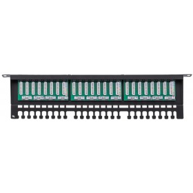 Patch panel RACK 19" 0,5U, 24 porty kat. 5e UTP, Netrack, z półką, czarny - 5