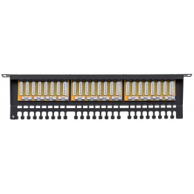 Patch panel RACK 19" 0,5U, 24 porty kat. 6 UTP, Netrack, z półką, czarny - 5