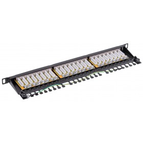 Patch panel RACK 19" 0,5U, 24 porty kat. 6 FTP, STP, Netrack, z półką, czarny - 4