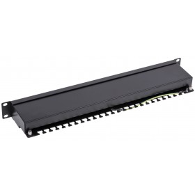Patch panel RACK 19" 1U, 24 porty kat. 6A FTP, STP, Netrack, z półką, czarny - 3