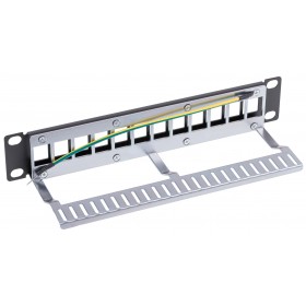 Patch panel keystone RACK 10" 1U, 12 porty, FTP, STP, Netrack, czarny - 3