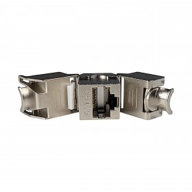 Moduł keystone jack RJ45 kat. 5e FTP, STP, beznarzędziowy, Netrack, srebrny - 4