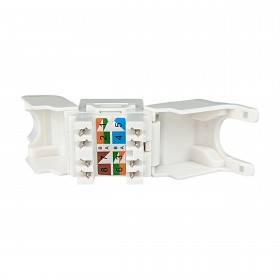 Netrack keystone module Jack RJ45 cat. 5e UTP, toolless, white - 5