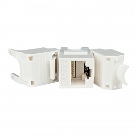 Netrack Keystone Modul Klinke RJ45 cat. 5e UTP, werkzeuglos, weiß - 6