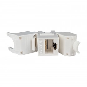 Netrack Jack RJ45 Cat.6 UTP Keystone-Modul, werkzeuglos, weiß - 6