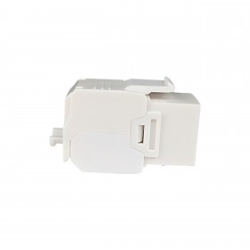 Netrack Keystone Modul Klinke RJ45 cat. 6A UTP, werkzeuglos, weiß - 1