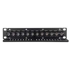 Patch panel keystone RACK 10"  12 porty, UTP, wyposażony 12xkeystone jack kat. 5e, Netrack, czarny - 3