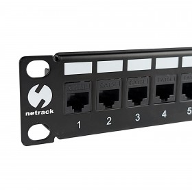 Netrack Keystone-Patchpanel 10" 12-Port, UTP, bestückt mit 12x Keystone-Buchse Kat. 5e - 4