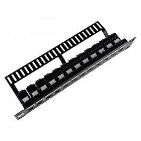 Netrack keystone patch panel 10" 12-ports, UTP, equipped with 12x keystone jack cat. 5e - 7