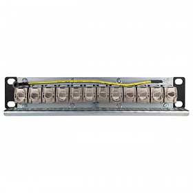 Patch panel keystone RACK 10"  12 porty, FTP, STP, wyposażony 12xkeystone jack kat. 5e, Netrack, czarny - 3