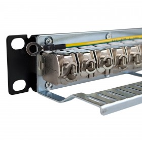 Netrack keystone patch panel 10" 12-ports, FTP, equipped with 12x keystone jack cat. 5e - 5