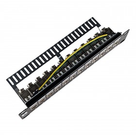 Netrack keystone patch panel 10" 12-ports, FTP, equipped with 12x keystone jack cat. 5e - 7