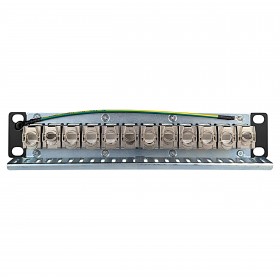 Patch panel keystone RACK 10"  12 porty, FTP, STP, wyposażony 12xkeystone jack kat. 6, Netrack, czarny - 3