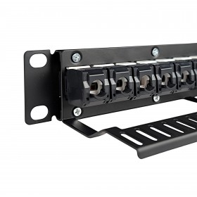 Netrack Patchpanel Keystone 10" 12-Port, UTP, bestückt mit 12x Keystone-Buchse Kat. 6A - 6