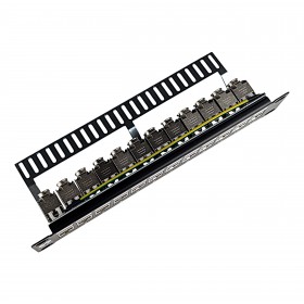 Patch panel keystone RACK 10"  12 porty, FTP, STP, wyposażony 12xkeystone jack kat. 6A, Netrack, czarny - 7