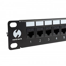 Netrack keystone patch panel 19" 24-ports, UTP, equipped with 24x keystone jack cat. 5e - 4