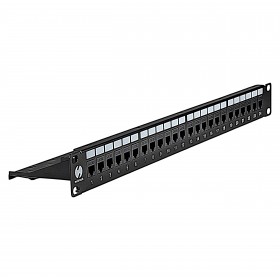 Netrack keystone patch panel 19" 24-ports, UTP, equipped with 24x keystone jack cat. 5e - 6