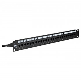 Netrack Keystone-Patchpanel 19" 24-Port, UTP, bestückt mit 24x Keystone-Buchse Kat. 6 - 6