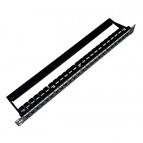 Patch panel keystone RACK 19" 24 porty, UTP, wyposażony 24xkeystone jack kat. 6, Netrack, czarny - 7
