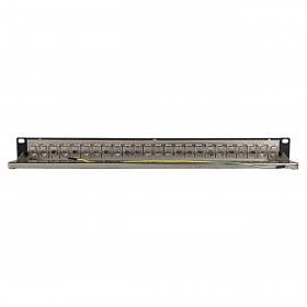 Netrack keystone patch panel 19" 24-ports, FTP, equipped with 24x keystone jack cat. 5e - 3