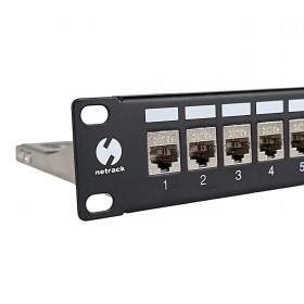 Netrack Keystone-Patchpanel 19" 24-Port, FTP, bestückt mit 24x Keystone-Buchse Kat. 5e - 4