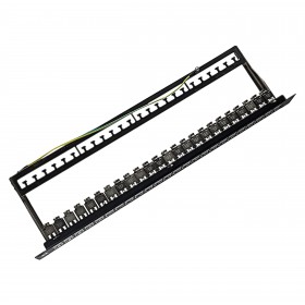 Netrack keystone patch panel 19" 24-ports, FTP, equipped with 24x keystone jack cat. 5e - 7