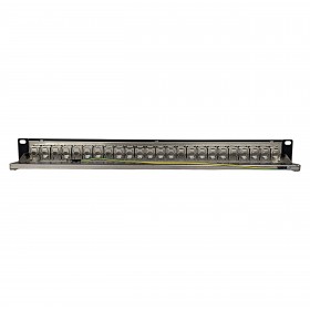 Patch panel keystone RACK 19" 24 porty, FTP, STP, wyposażony 24xkeystone jack kat. 6, Netrack, czarny - 3