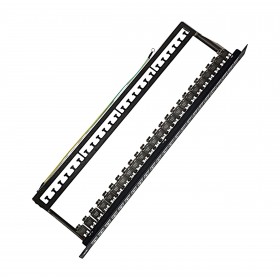 Netrack Keystone Patchpanel 19" 24-Port, FTP, bestückt mit 24x Keystone-Buchse Kat. 6 - 7