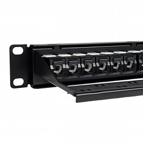 Netrack Keystone-Patchpanel 19" 24-Port, UTP, bestückt mit 24x Keystone-Buchse Kat. 6A - 5