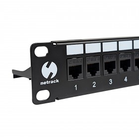 Netrack Keystone-Patchpanel 19" 24-Port, UTP, bestückt mit 24x Keystone-Buchse Kat. 6A - 4