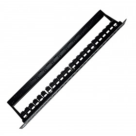 Netrack keystone patch panel 19" 24-ports, UTP, equipped with 24x keystone jack cat. 6A - 7