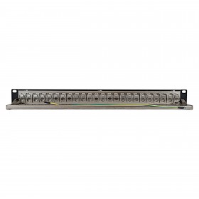 Patch panel keystone RACK 19" 24 porty, FTP, STP, wyposażony 24xkeystone jack kat. 6A, Netrack, czarny - 3