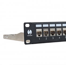 Netrack keystone patch panel 19" 24-ports, FTP, equipped with 24x keystone jack cat. 6A - 4