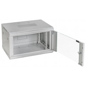 Netrack wall cabinet F-Line Rack 19", 6U/600x450mm - gray, glass doors, opening sides - 3
