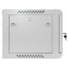 Netrack Wandschrank F-Line Rack 19", 6HE/600x450mm - grau, Glastüren, Seiten zum Öffnen - 4