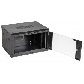 Netrack Wandschrank F-Line Rack 19", 6HE/600x450mm - schwarz, Glastür, Seiten zum Öffnen - 3