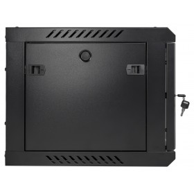 Netrack wall cabinet F-Line Rack 19", 6U/600x450mm - black, glass door, opening sides - 4