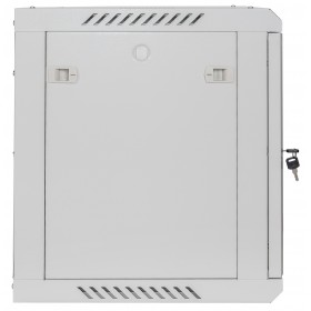 Szafa wisząca RACK 19" 9U, 450mm, Netrack F-Line, szara, drzwi szklane, otwierane boki - 4