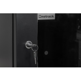 Netrack S-Line wall cabinet 10'', 4U/300 mm - black, glass door - 10