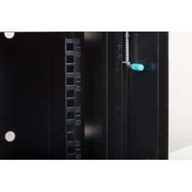 Netrack S-Line wall cabinet 10'', 4U/300 mm - black, glass door - 9
