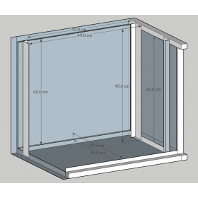 Szafa wisząca RACK 19" 9U, 400mm, Netrack ECO-Line, szara, drzwi przeszklone - 13