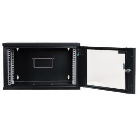 Szafa wisząca RACK 19" 6U, 400mm, Netrack ECO-Line, czarna, drzwi przeszklone - 4