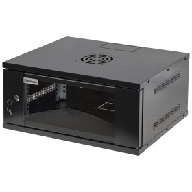 Szafa wisząca RACK 19" 4U, 400mm, Netrack ECO-Line, czarna, drzwi przeszklone - 2