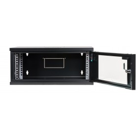 Szafa wisząca RACK 19" 4U, 400mm, Netrack ECO-Line, czarna, drzwi przeszklone - 4