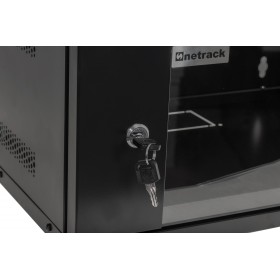 Szafa wisząca RACK 19" 4U, 400mm, Netrack ECO-Line, czarna, drzwi przeszklone - 9